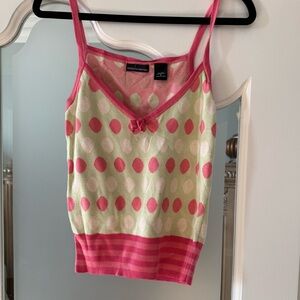 Moda International Pink and Cream Polka Dot Top